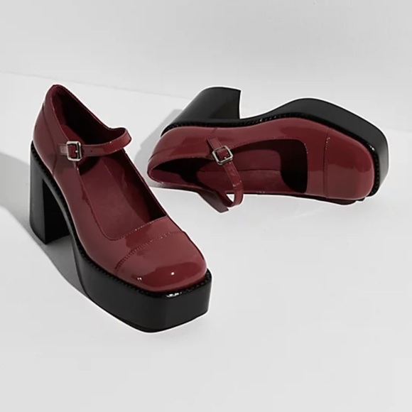 Jeffrey Campbell Shoes - Jeffrey Campbell Pia Platform Mary Janes in Rust Patent